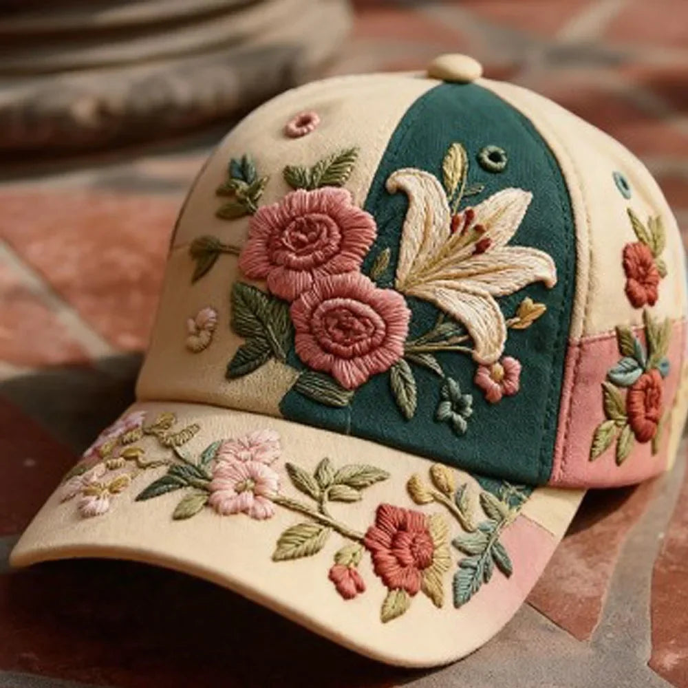 Virella Embroidered Floral Cap
