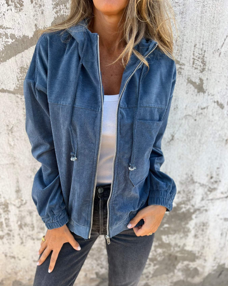Ella Relaxed Corduroy Jacket | Comfortable Everyday Zip Jacket