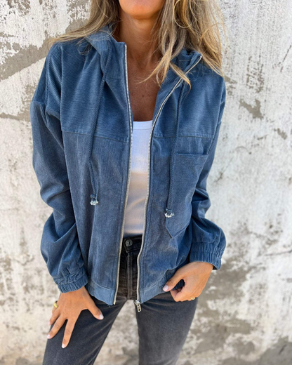 Ella Relaxed Corduroy Jacket | Comfortable Everyday Zip Jacket