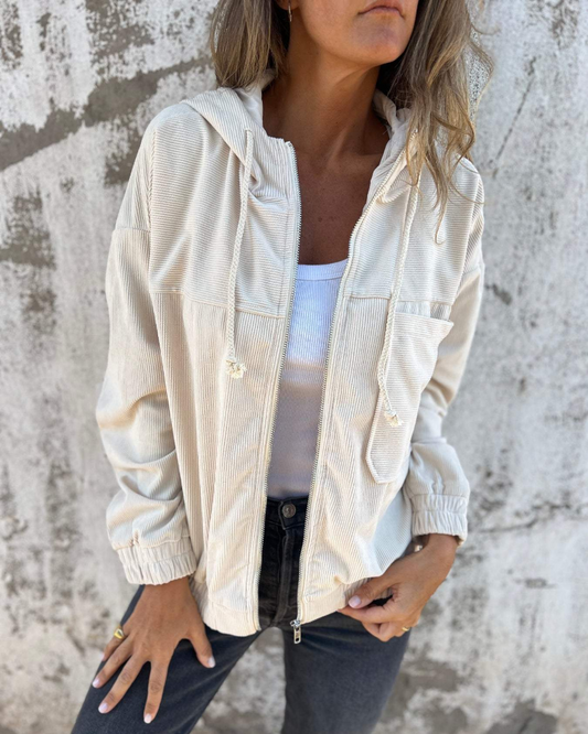 Ella Relaxed Corduroy Jacket | Comfortable Everyday Zip Jacket
