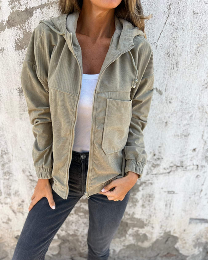 Ella Relaxed Corduroy Jacket | Comfortable Everyday Zip Jacket