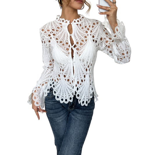 SARAH – Modern Hollow Detail Blouse