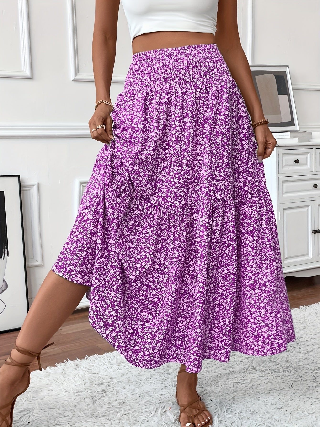 Elena Ditsy Floral Skirt