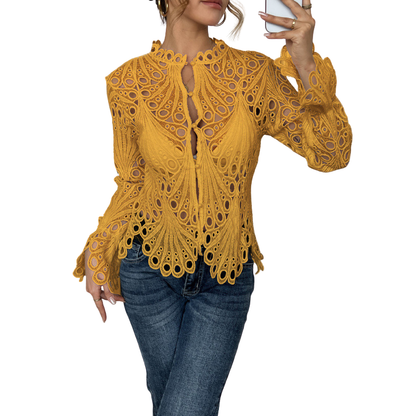 SARAH – Modern Hollow Detail Blouse