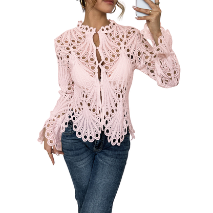 SARAH – Modern Hollow Detail Blouse