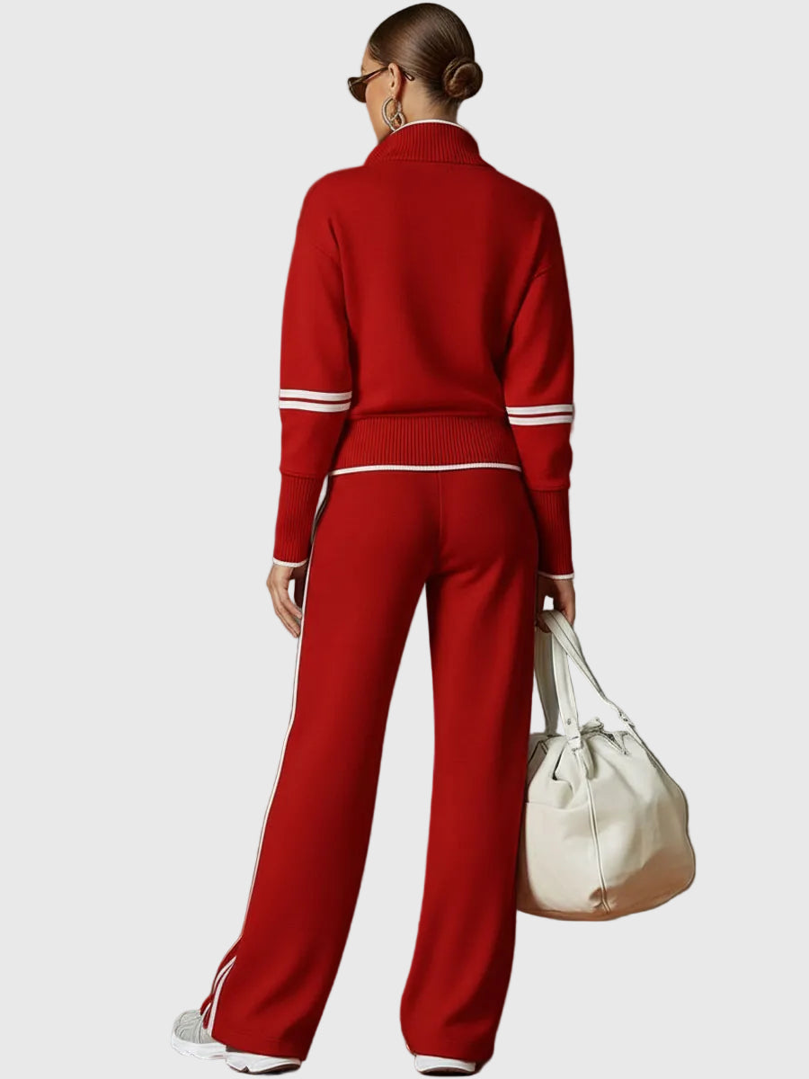 Minrada - Blouse & Wide Pleat Pant Set