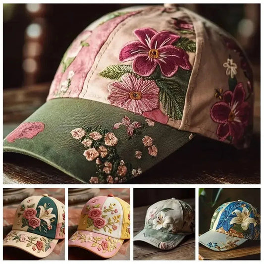 Virella Embroidered Floral Cap