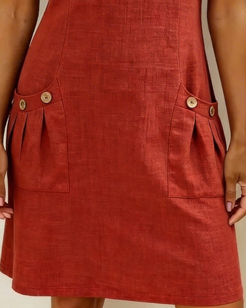 LINEN ZIP DRESS
