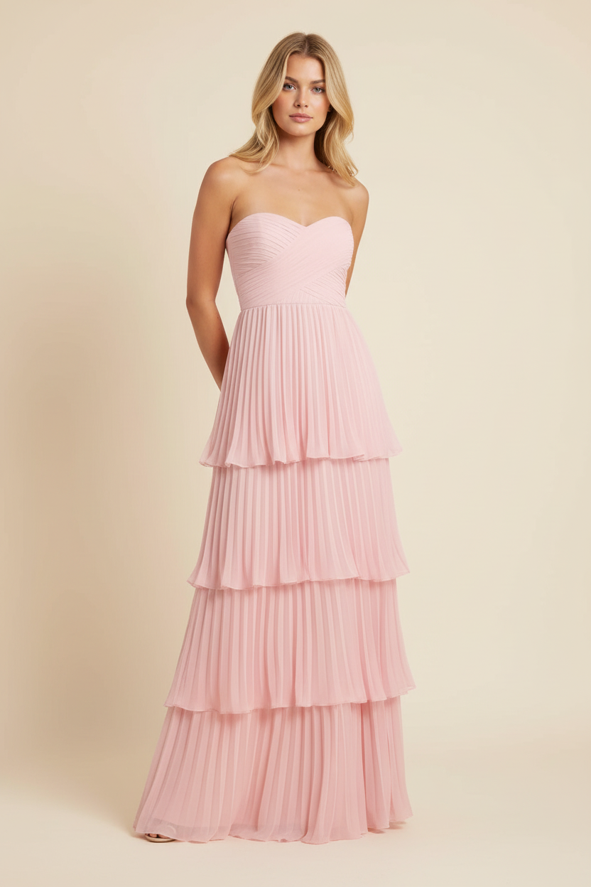 Odessa | Women's Strapless Tiered Maxi Dress
