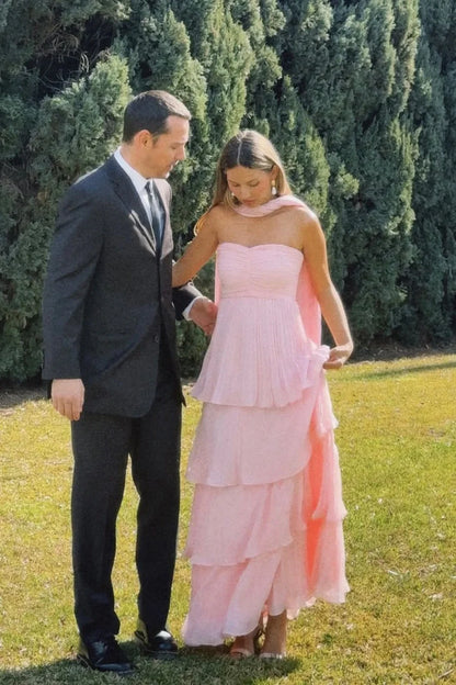 Odessa | Women's Strapless Tiered Maxi Dress