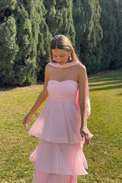 Odessa | Women's Strapless Tiered Maxi Dress