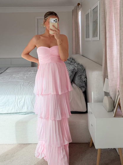 Odessa | Women's Strapless Tiered Maxi Dress