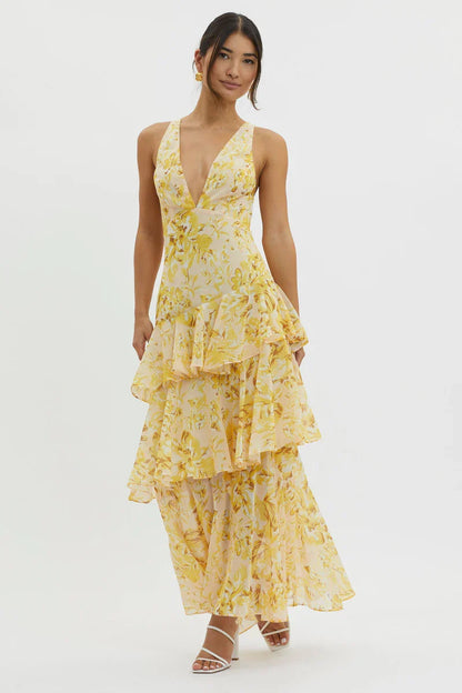 LISA | Elegant Floral Midi Dress