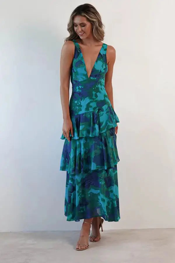 LISA | Elegant Floral Midi Dress