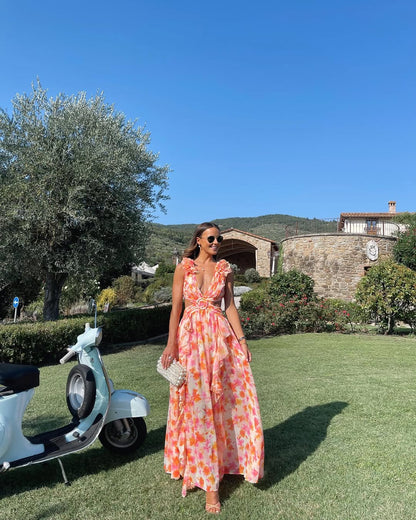Maeve | Women's Sleeveless Cut-Out Maxi Dress