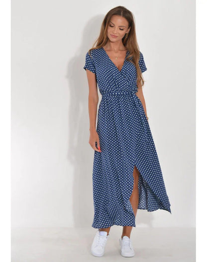 Floral Maxi Dress V Neck Wrap Silhouette Lightweight