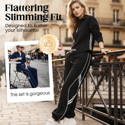 Women's Half-Zip Casual Tracksuit Set
