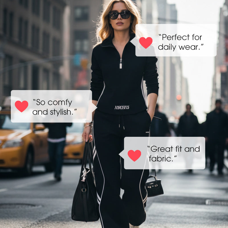 Women's Half-Zip Casual Tracksuit Set