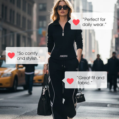 Women's Half-Zip Casual Tracksuit Set