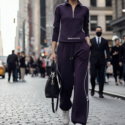 Women's Half-Zip Casual Tracksuit Set