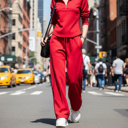 Women's Half-Zip Casual Tracksuit Set