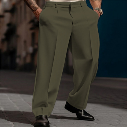 Men's Casual Wide-Leg Pants – Breezy pleated front, easy pull-on style