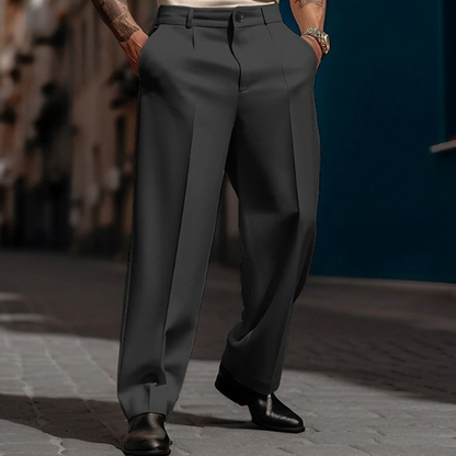 Men's Casual Wide-Leg Pants – Breezy pleated front, easy pull-on style