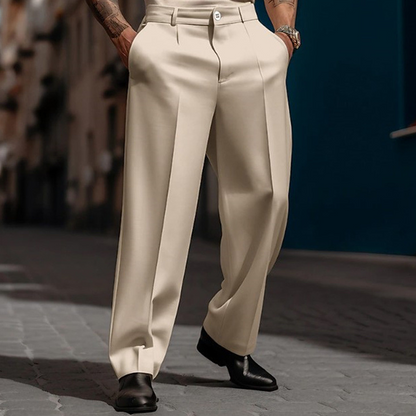 Men's Casual Wide-Leg Pants – Breezy pleated front, easy pull-on style