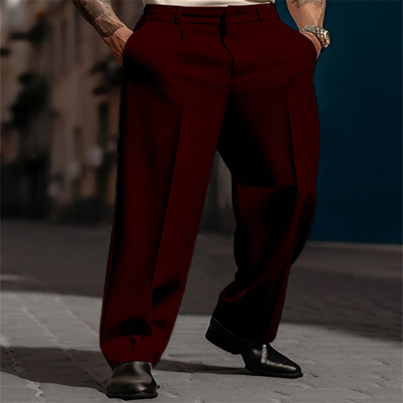 Men's Casual Wide-Leg Pants – Breezy pleated front, easy pull-on style