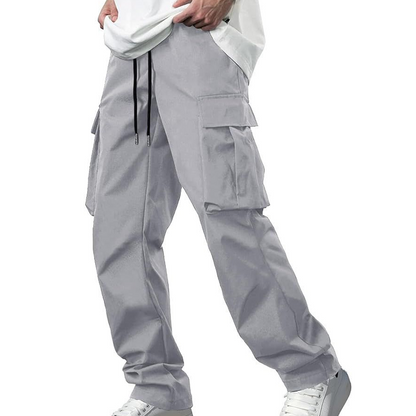 Men's Casual Cargo Pants – Multi-Pocket, Adjustable Waist & Durable Straight-Leg Fit for Everyday Wear