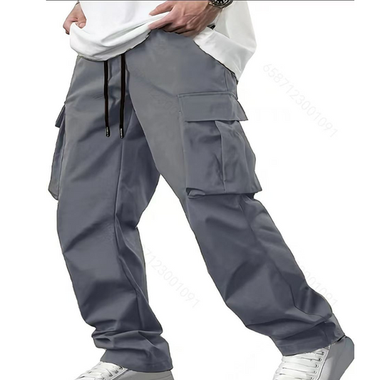 Men's Casual Cargo Pants – Multi-Pocket, Adjustable Waist & Durable Straight-Leg Fit for Everyday Wear