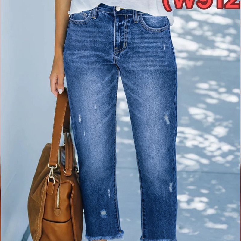 Women’s retro cropped straight-leg jeans
