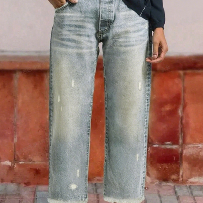 Women’s retro cropped straight-leg jeans
